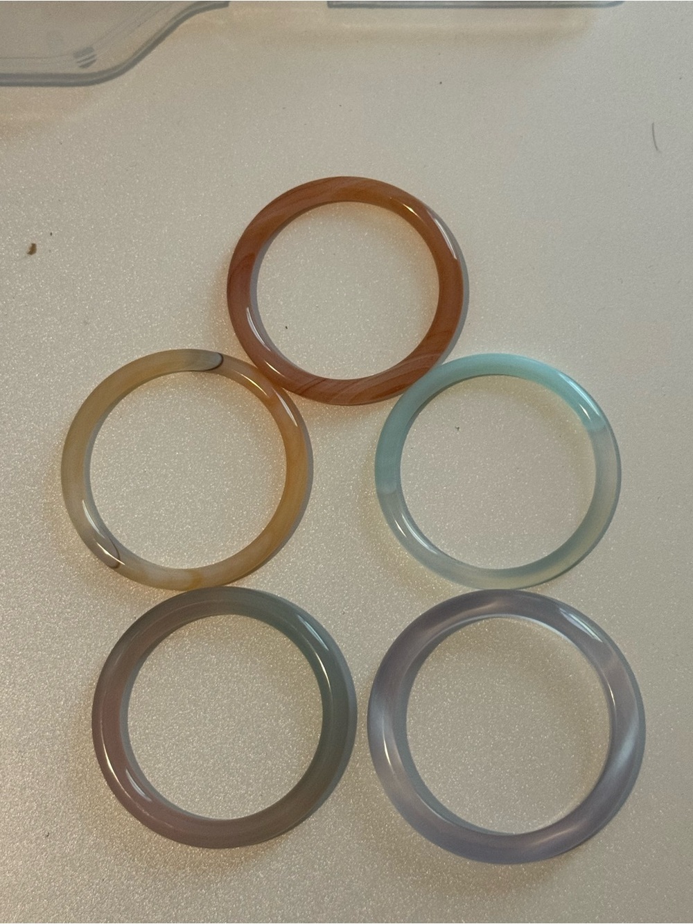 Set of 5 agate bangles - Picture 2 of 7